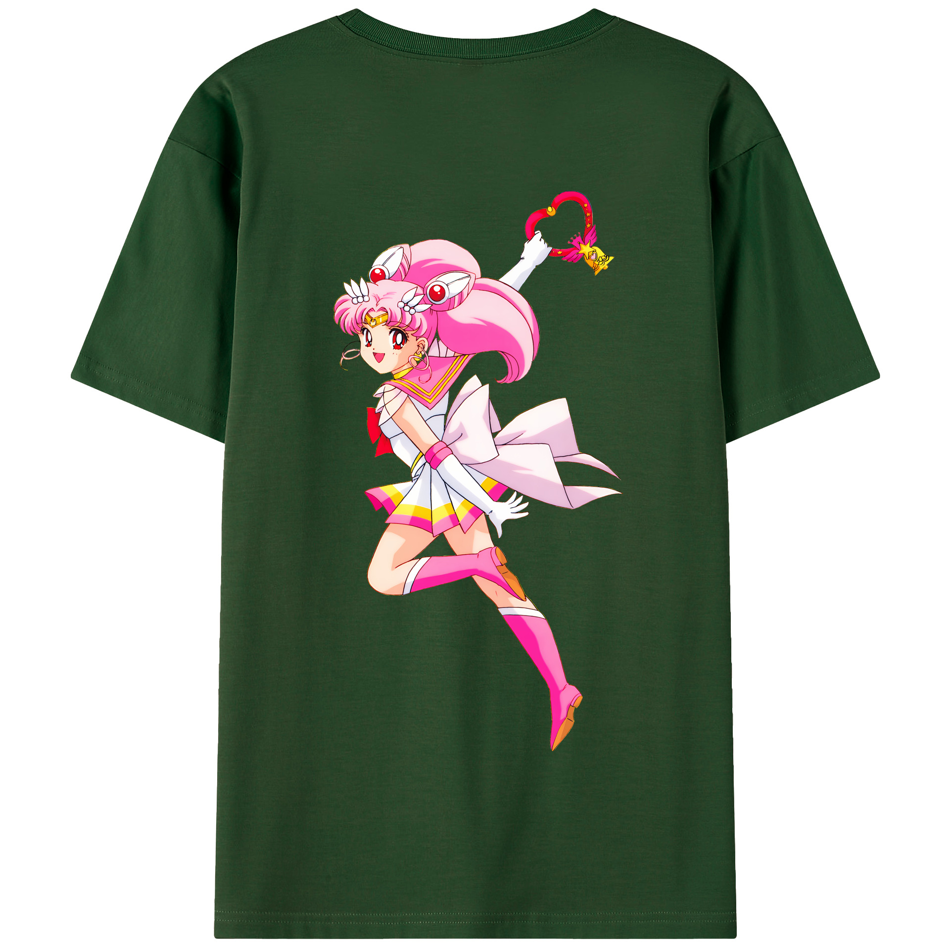 （画像用） 美少女戦士セーラームーン ちびうさ Sailor Moon Chibiusa Tsukino Usagi Small Lady Serenity 綿100％半袖Tシャツ（背面プリント）